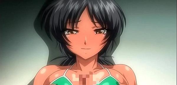 Busty anime teen in sexy swimsuit jizzed